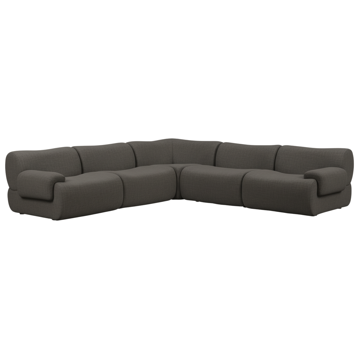 Zenith 5-Piece Contract-Grade Upcycled Fabric Modular L-Sectional by TOV Furniture at Eve Furniture