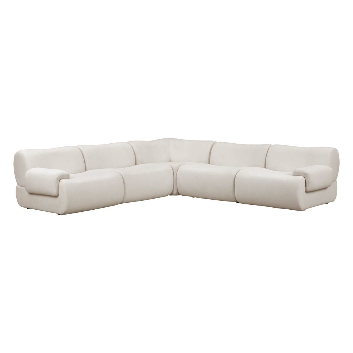 Zenith 5-Piece Contract-Grade Upcycled Fabric Modular L-Sectional by TOV Furniture at Eve Furniture