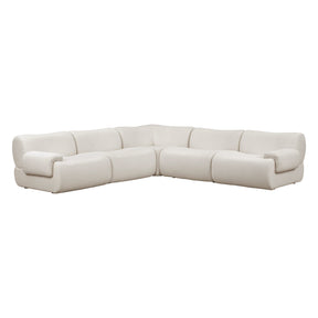 Zenith 5-Piece Contract-Grade Upcycled Fabric Modular L-Sectional by TOV Furniture at Eve Furniture