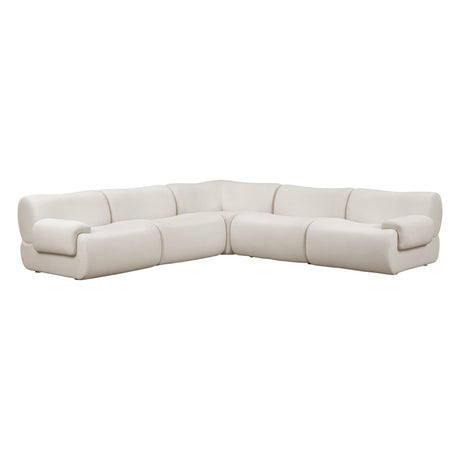 Zenith 5-Piece Contract-Grade Upcycled Fabric Modular L-Sectional by TOV Furniture at Eve Furniture