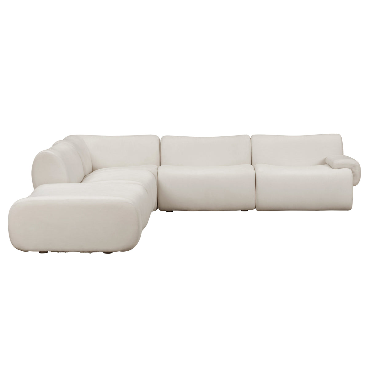 Zenith 5-Piece Contract-Grade Upcycled Fabric Modular Sectional by TOV Furniture at Eve Furniture