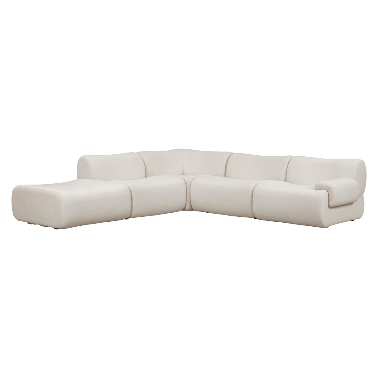 Zenith 5-Piece Contract-Grade Upcycled Fabric Modular Sectional by TOV Furniture at Eve Furniture