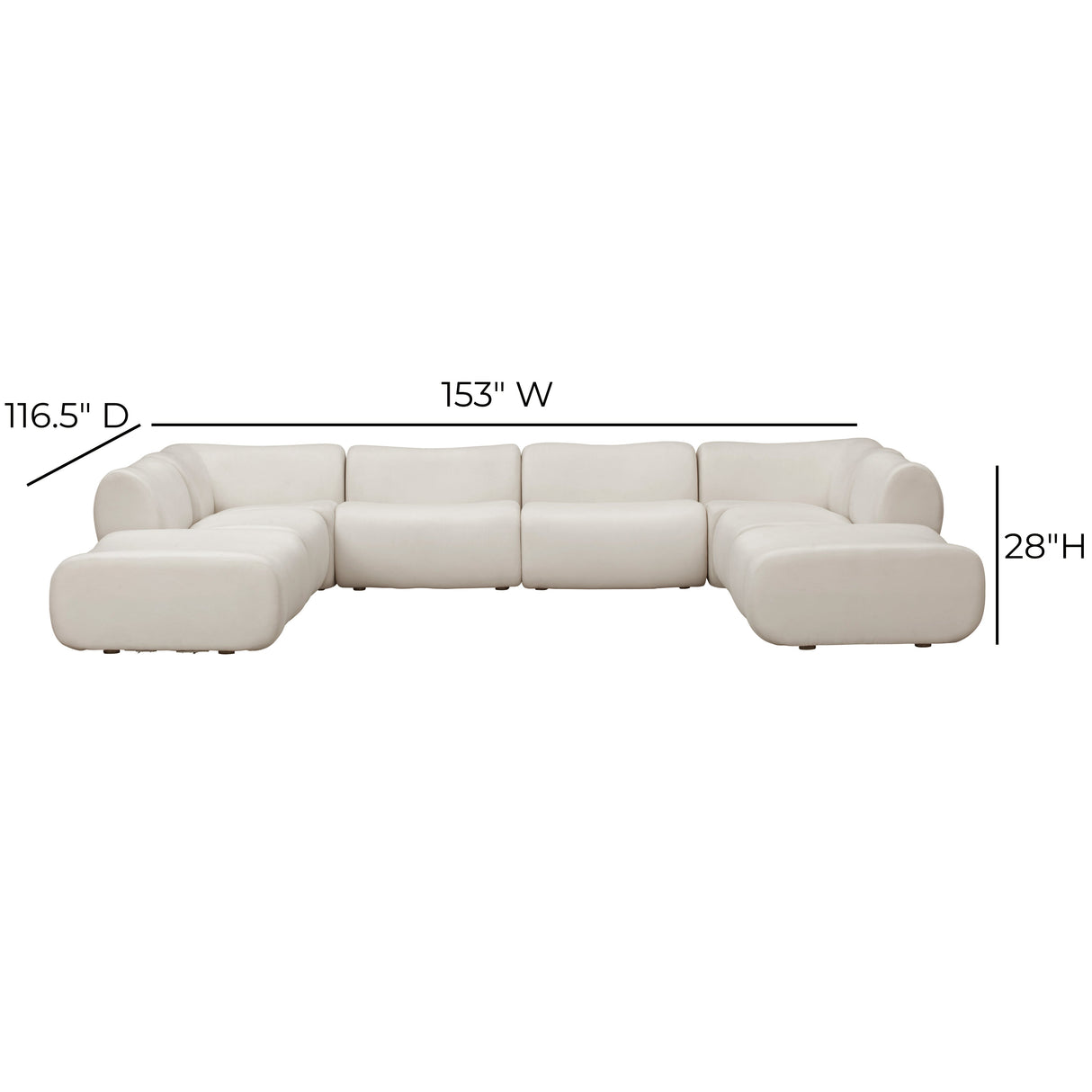 Zenith 8-Piece Contract-Grade Upcycled Fabric Modular U-Sectional by TOV Furniture at Eve Furniture