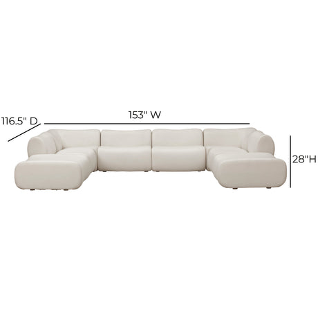Zenith 8-Piece Contract-Grade Upcycled Fabric Modular U-Sectional by TOV Furniture at Eve Furniture