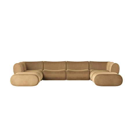 Zenith 8-Piece Latte Brown Performance Velvet Modular U-Sectional by TOV Furniture at Eve Furniture