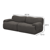 Zenith 80" Contract-Grade Upcycled Fabric Modular Loveseat by TOV Furniture at Eve Furniture