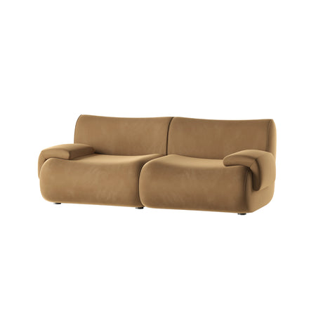 Zenith 80" Latte Brown Performance Velvet Modular Loveseat by TOV Furniture at Eve Furniture