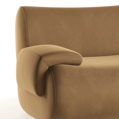 Zenith 80" Latte Brown Performance Velvet Modular Loveseat by TOV Furniture at Eve Furniture