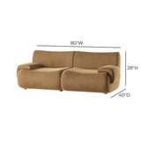 Zenith 80" Latte Brown Performance Velvet Modular Loveseat by TOV Furniture at Eve Furniture