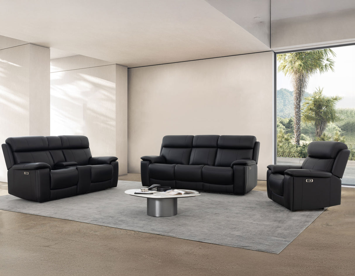 Zenith Black Home Theater With Built-In Speakers Power Reclining Living Room Set by Steve Silver at Eve Furniture