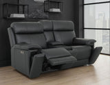 Zenith Black Home Theater With Built-In Speakers Power Reclining Living Room Set by Steve Silver at Eve Furniture