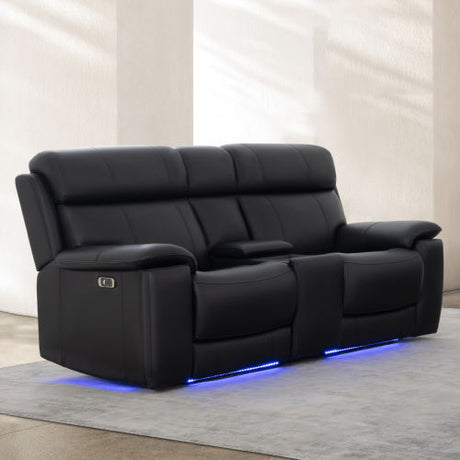 Zenith Black Power Immersive Audio Console Loveseat, Built-in Speakers, Vibration by Steve Silver at Eve Furniture