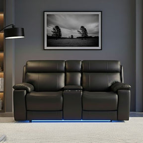 Zenith Black Power Immersive Audio Console Loveseat, Built-in Speakers, Vibration by Steve Silver at Eve Furniture