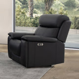 Zenith Black Power Immersive Audio Recliner with Built-in Speakers, Lighting and Vibration by Steve Silver at Eve Furniture