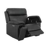Zenith Black Power Immersive Audio Recliner with Built-in Speakers, Lighting and Vibration by Steve Silver at Eve Furniture