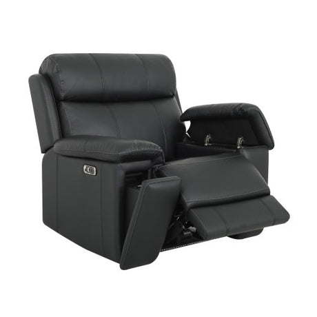 Zenith Black Power Immersive Audio Recliner with Built-in Speakers, Lighting and Vibration by Steve Silver at Eve Furniture