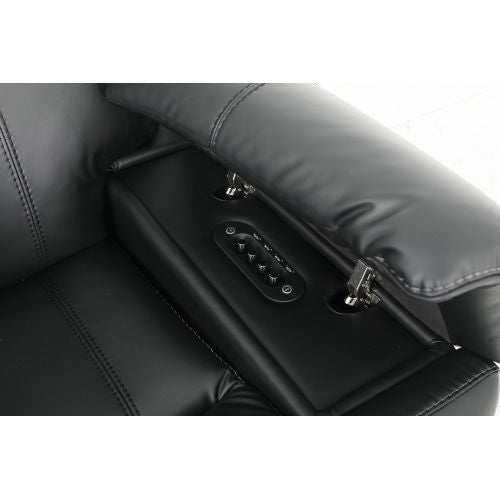 Zenith Black Power Immersive Audio Recliner with Built-in Speakers, Lighting and Vibration by Steve Silver at Eve Furniture