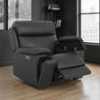 Zenith Black Power Immersive Audio Recliner with Built-in Speakers, Lighting and Vibration by Steve Silver at Eve Furniture