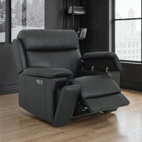 Zenith Black Power Immersive Audio Recliner with Built-in Speakers, Lighting and Vibration by Steve Silver at Eve Furniture
