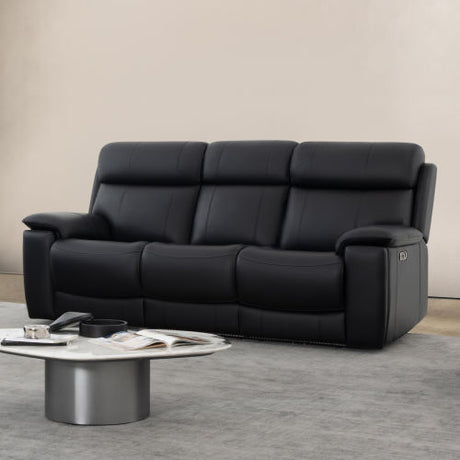 Zenith Black Power Immersive Audio Sofa with Built-In Speakers, Lighting and Vibration. by Steve Silver at Eve Furniture