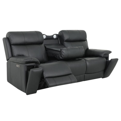 Zenith Black Power Immersive Audio Sofa with Built-In Speakers, Lighting and Vibration. by Steve Silver at Eve Furniture