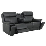Zenith Black Power Immersive Audio Sofa with Built-In Speakers, Lighting and Vibration. by Steve Silver at Eve Furniture