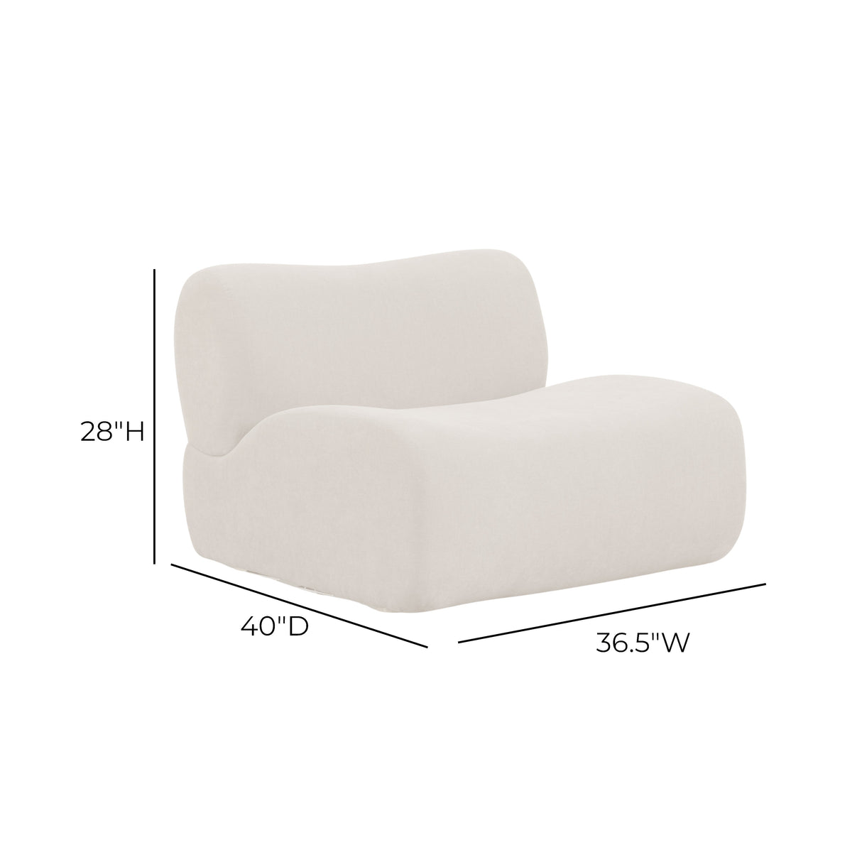 Zenith Contract-Grade Upcycled Fabric Armless Chair by TOV Furniture at Eve Furniture