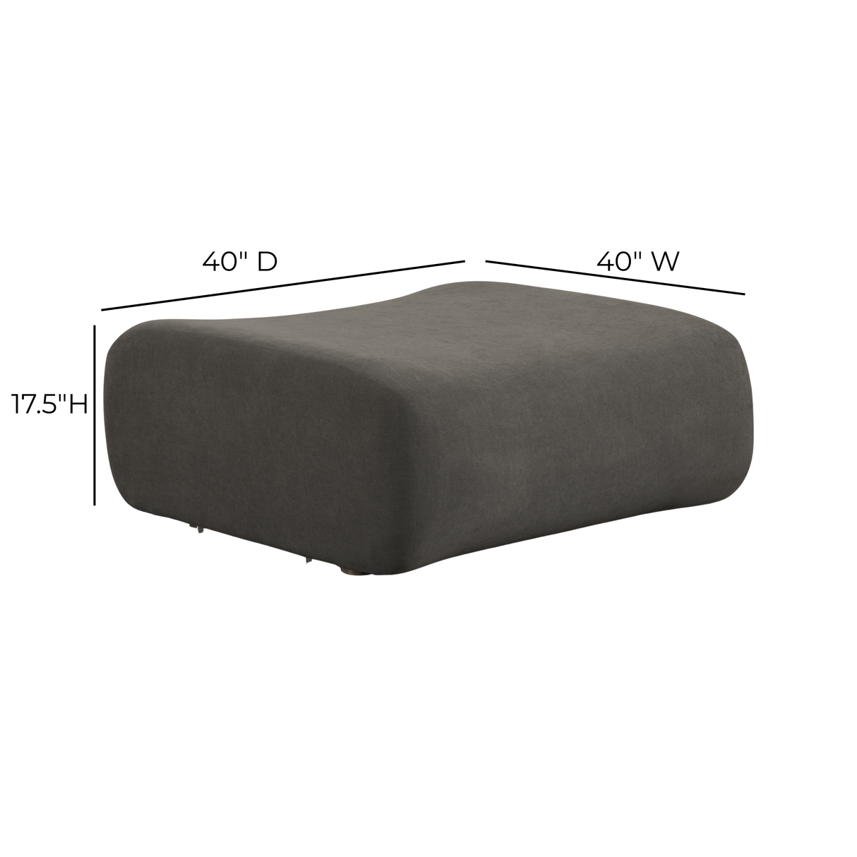 Zenith Contract-Grade Upcycled Fabric Ottoman by TOV Furniture at Eve Furniture