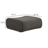 Zenith Contract-Grade Upcycled Fabric Ottoman by TOV Furniture at Eve Furniture