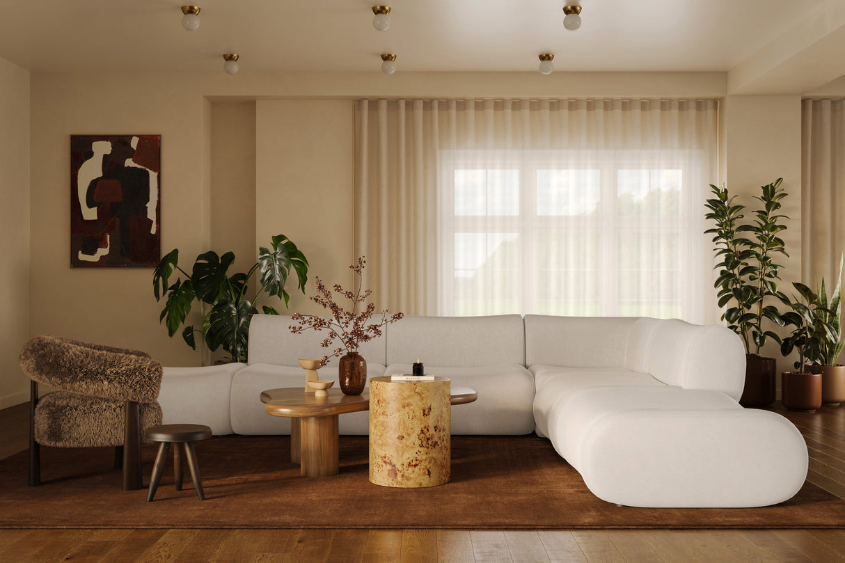 Zenith Contract-Grade Upcycled Fabric Ottoman by TOV Furniture at Eve Furniture