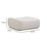 Zenith Contract-Grade Upcycled Fabric Ottoman by TOV Furniture at Eve Furniture