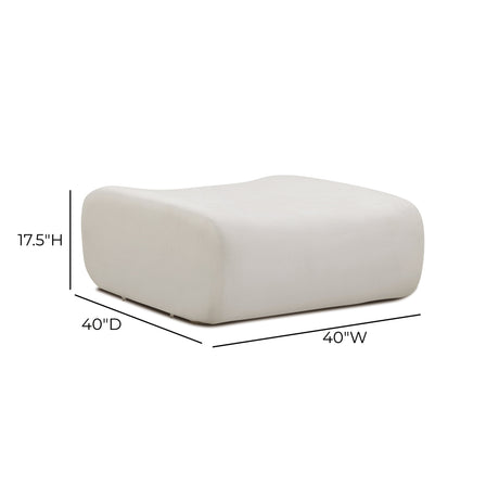Zenith Contract-Grade Upcycled Fabric Ottoman by TOV Furniture at Eve Furniture