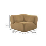 Zenith Latte Brown Performance Velvet Corner Wedge by TOV Furniture at Eve Furniture