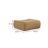 Zenith Latte Brown Performance Velvet Ottoman by TOV Furniture at Eve Furniture