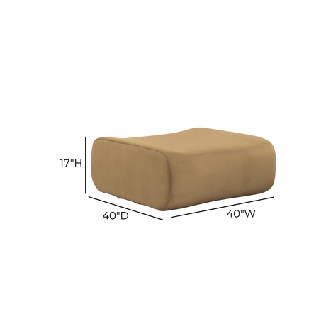 Zenith Latte Brown Performance Velvet Ottoman by TOV Furniture at Eve Furniture