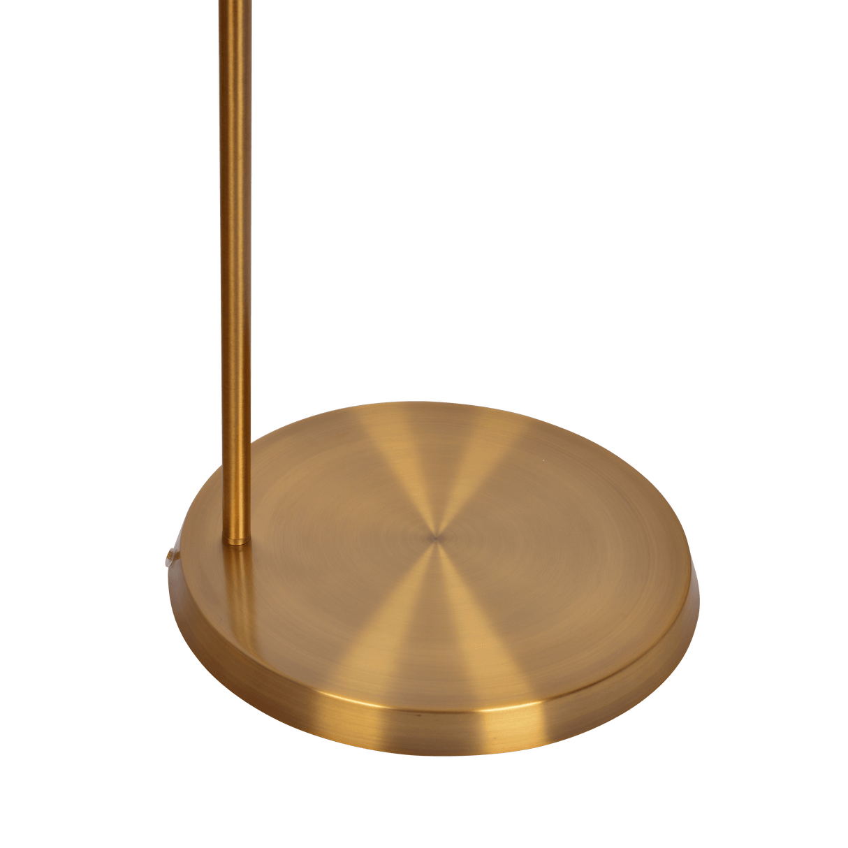 Zenith Offset Brass Base Floor Lamp with Drum-shaped Linen Shade