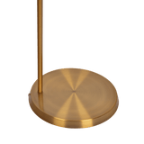 Zenith Offset Brass Base Floor Lamp with Drum-shaped Linen Shade