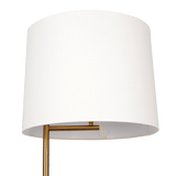 Zenith Offset Brass Base Floor Lamp with Drum-shaped Linen Shade