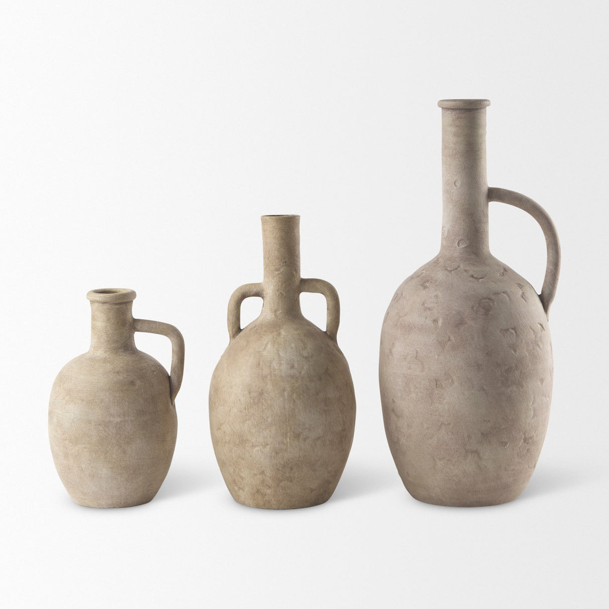 Zenni 5.3L x 5.3W x 9.3H Warm Beige Ceramic Vase by Mercana at Eve Furniture