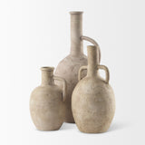 Zenni 5.3L x 5.3W x 9.3H Warm Beige Ceramic Vase by Mercana at Eve Furniture