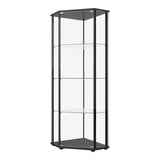 Zenobia Clear/Black Glass Shelf Curio Cabinet