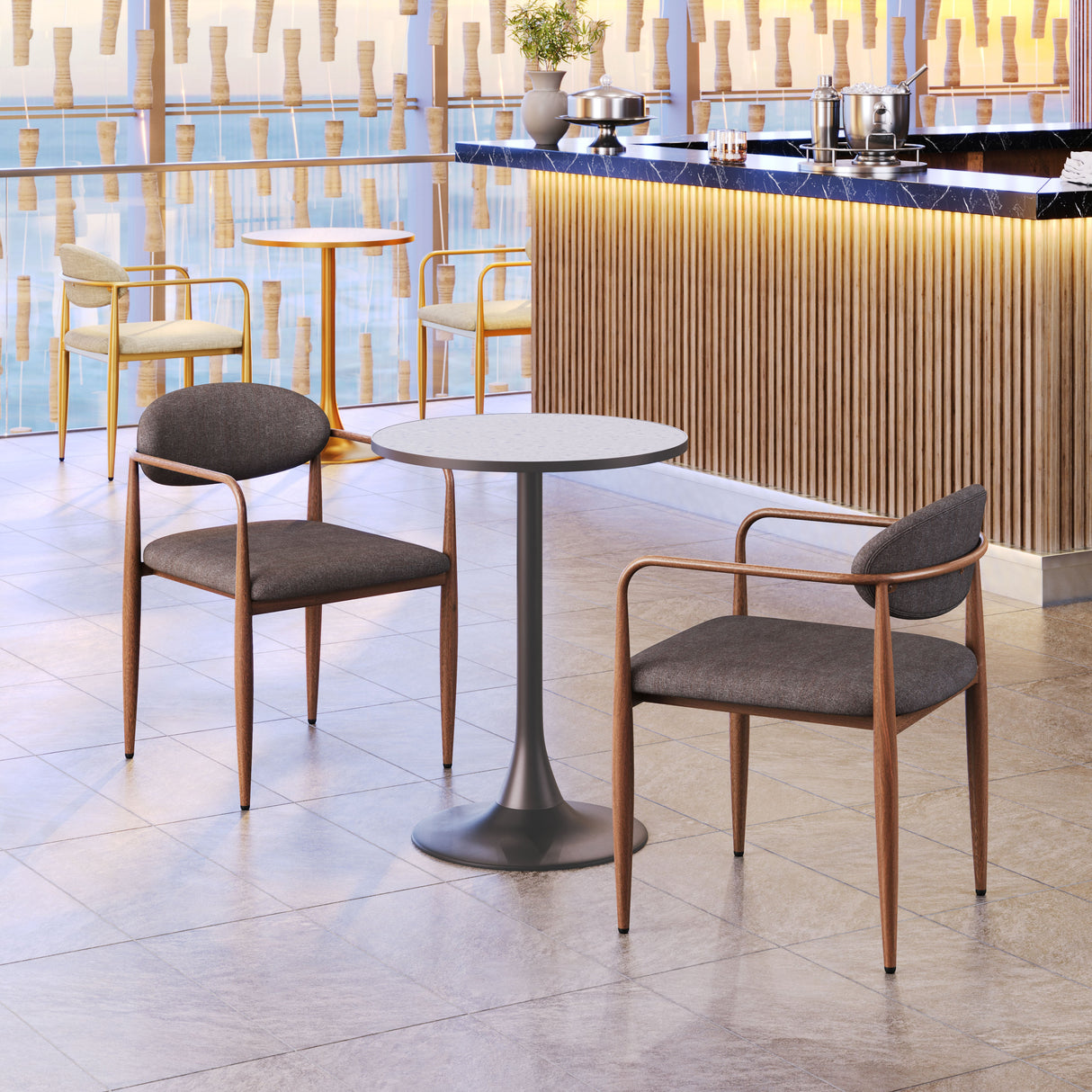 Zens Truffle Gray Dining Chair (Set of 2) by Zuomod at Eve Furniture