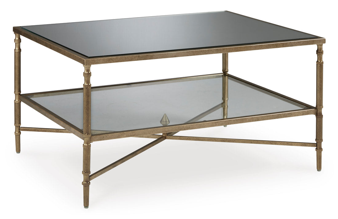 Zenvora Aged Gold Finish Cocktail Table