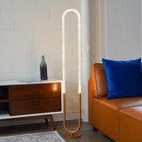 Zeon LED Floor Lamp Coarse Gold and Clear by Ashcroft Furniture at Eve Furniture