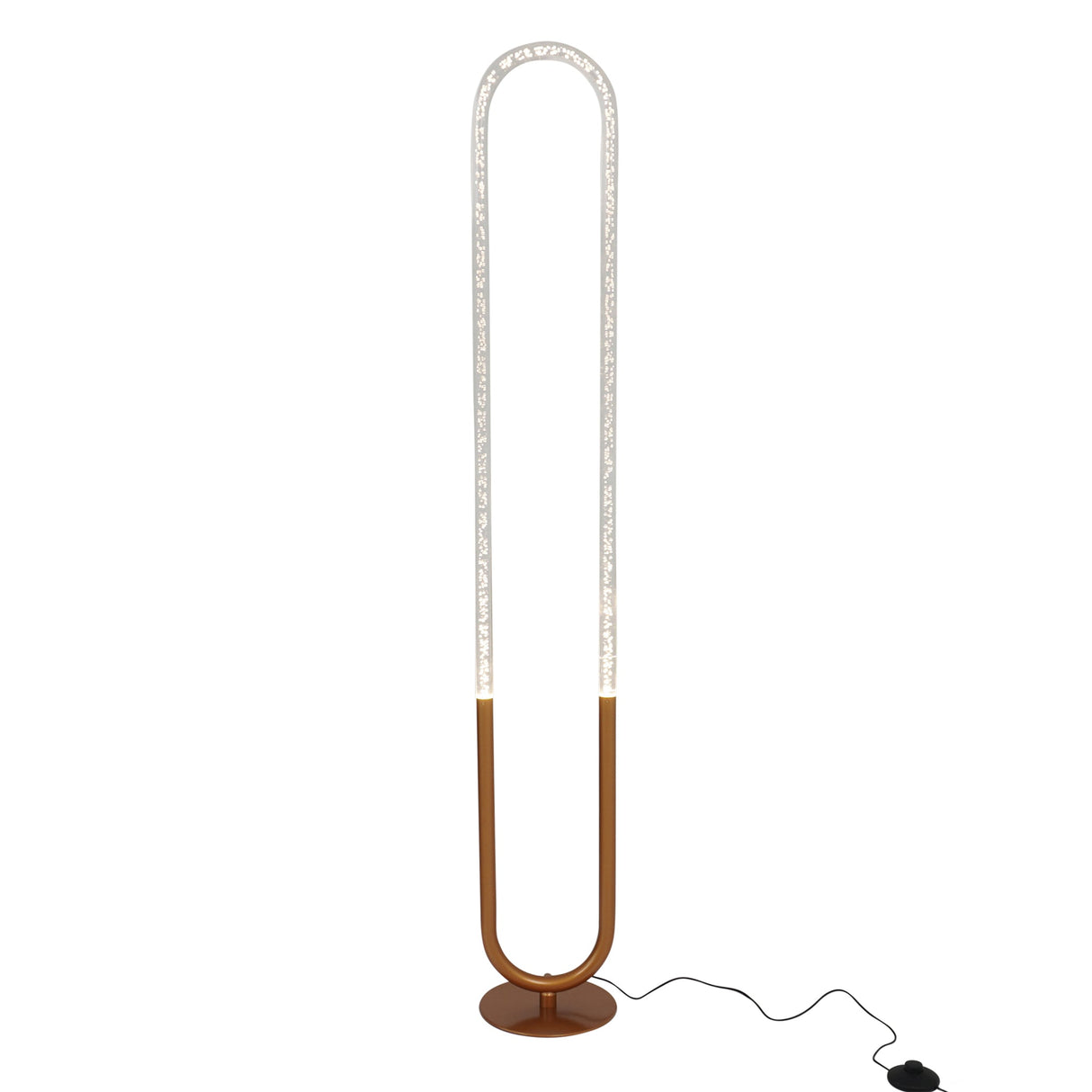 Zeon LED Floor Lamp Coarse Gold and Clear by Ashcroft Furniture at Eve Furniture
