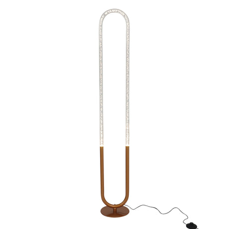 Zeon LED Floor Lamp Coarse Gold and Clear by Ashcroft Furniture at Eve Furniture