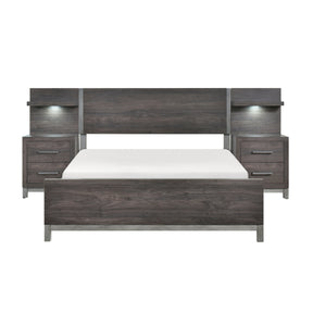 Zephyr Brownish Gray California King Bed with 2 Nightstands by Homelegance at Eve Furniture