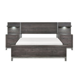 Zephyr Brownish Gray California King Bed with 2 Nightstands by Homelegance at Eve Furniture