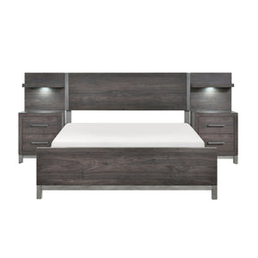 Zephyr Brownish Gray California King Bed with 2 Nightstands by Homelegance at Eve Furniture