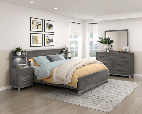 Zephyr Brownish Gray Youth Wall Bedroom Set by Homelegance at Eve Furniture